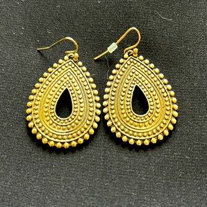 Antique Gold Teardrop Earrings